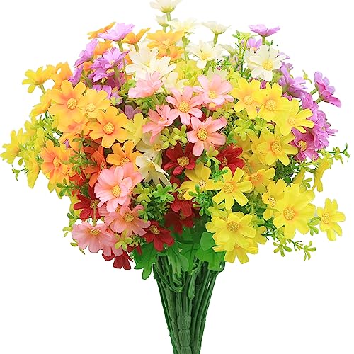 WOIRROIP Artificial Flowers, 6 Bundles Artificial Daisy Flowers, Plastic Flowers Decoration, UV-Resistant Flowers for Indoor Outdoor Hanging Plants Garden Porch Window Box Home Wedding von WOIRROIP