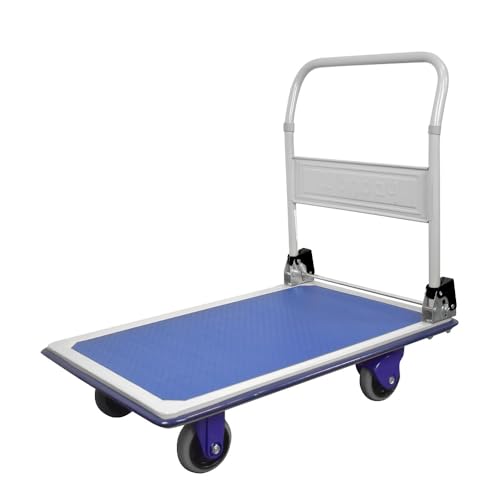 Wonday Pro Plus Trolley, faltbar, 300 kg, Maße aufgeklappt, 91 x 86 x 61 cm, Grau/Blau von WONDAY