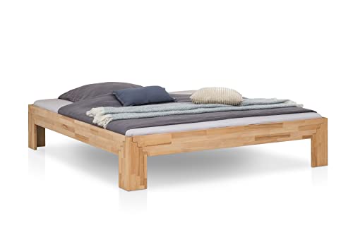 WOODLIVE DESIGN BY NATURE Massivholz-Bett Selina 180 x 200 cm aus Kernbuche, Holzbett, als Doppel- und Jugend-Bett verwendbar, inkl. Stecksystem, 1 Bett á 180 x 200 cm von WOODLIVE DESIGN BY NATURE