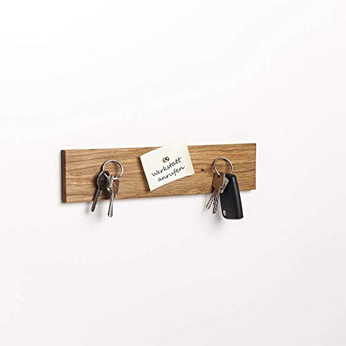 Woods Schlüsselbrett Holz magnetisch I Schlüsselablage I magnetische Messerleiste I Wanddekoration aus Holz handgefertigt in Bayern I Schlüssel Aufhänger Home I Schlüsselhalter (Eiche, 30 cm) von WOODS