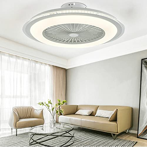 WOQLIBE Deckenventilator mit Beleuchtung Moderne Smart-LED-Deckenleuchte Fan Deckenventilator Mit Lampe und Fernbedienung für Wohnzimmer Schlafzimmer von WOQLIBE