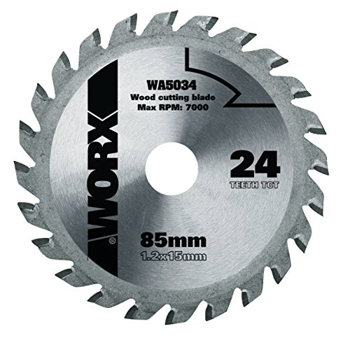 WORX WA5034 TCT Sägeblatt 85 mm – 24 Zähne – 85mm (Durchmesser) x 1,2mm x 15mm (Bohrung) – kompatibel für WORX Sägen WX422, WX423, WX426, WX523, WX527 von WORX