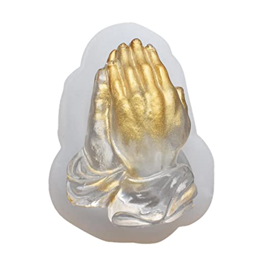 WOTEG 3D-Betende Hände, 3D-Betende Hände, Kerzenfor , legen Sie Ihre Hände zusammen für Segen und Gebet, Silikonform, DIY-Handwerk, Gips-Statue, Dekoration von WOTEG