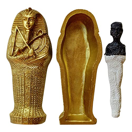 WOTEG Ägyptische Mumienfigur, Mumie Skulptur Figur Kunstharz Dekoration, Historische Mumienskulptur für Rasen, Garten, Hof, Heimdekoration von WOTEG
