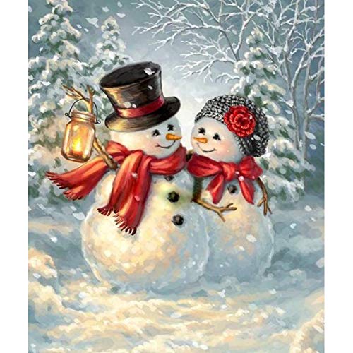 5D Diamond Painting Diamant Malerei Painting Bilder, Wowdecor Weihnachten Schneemann Winter Schnee Full Set Groß DIY Diamant Gemälde Malen Nach Zahlen von WOWDECOR