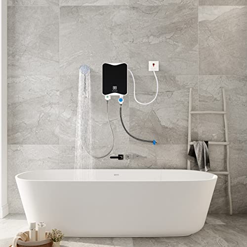 5500W Elektronische Instant Warmwasserbereiter, Mini Instant Warmwasserbereiter 220V Elektrische Durchlauferhitzer mit Tankless-Warmwasserbereiter, Dusche, für Badezimmer, Küche von WSIKGHU