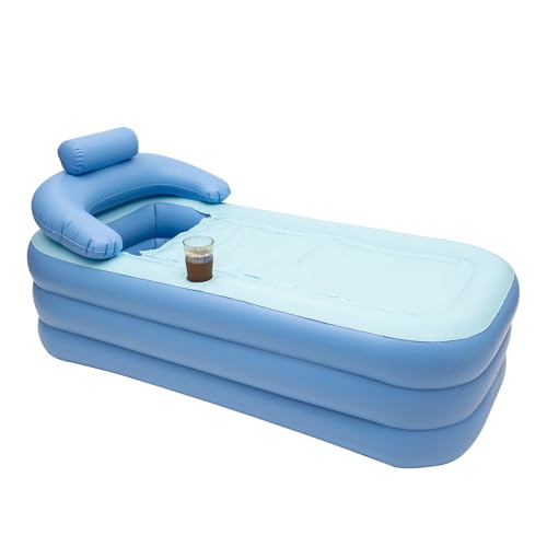 Aufblasbare Zusammenklappbare Badewanne Mobile Badewanne Erwachsene 160 × 82 × 48 cm Faltbare Aufblasbare Dicke Warme Badewanne für Erwachsene Aufblasbarer Pool für Kinder von WSIKGHU