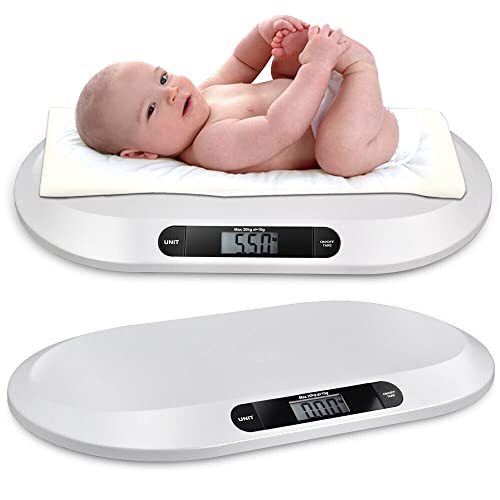 Babywaage 20kg / 44lbs Elektronische Digitale Babywaage 20kg Babywaage Digitalanzeige Kinderwaage Gewicht Babywaage kg/lb/stone,55cmx32cmx2.7cm Präzise Waage von WSIKGHU