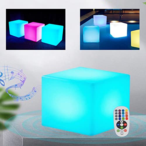 LED Würfel Licht Außen Wasserdichter Würfelhocker mit Fernbedienung 30 × 30 × 30 cm Helligkeitswürfel 16 RGB dimmbare Farben 4 Beleuchtungsmodi Nachtlicht Stimmung Party Ambiente Dekobeleuchtung von WSIKGHU