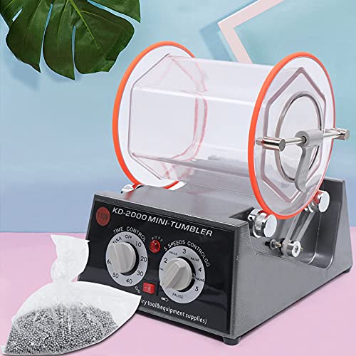 Poliertrommel Poliermaschine 150W Schmuckpolieren 5KG Schmuck Rotationstrommel Poliermaschine, Zwei Wege Gold und Silberschmuck Poliermaschine mit fünf Geschwindigkeiten von WSIKGHU