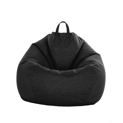 WSKCXHD Waschbare Hülle Für Sitzsack Sofas Schutz Ungefüllter Sitzsackbezug Aufbewahrung Von Plüschtieren Im Wohn Schlaf Und Arbeitsbereich Für Erwachsene Und Kinder Black-XL von WSKCXHD