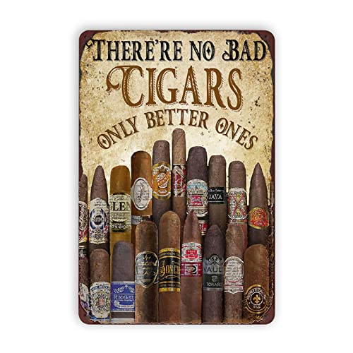 WSTKJW Metallschilder "Cigars Only Better Ones", Vintage-Wanddekoration für Zuhause, Männerhöhle, Bar, Wohnzimmer, Garage, Retro-Blechschild, 30,5 x 20,3 cm von WSTKJW