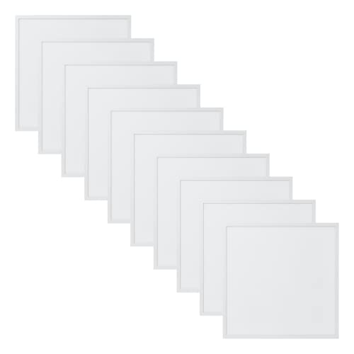 WSU Lights 10x LED Panel, Deckenleuchte, 62x62cm, 3200lm, 6000K, 40W, inkl. Trafo, Rasterleuchten, Einlegeleuchte, Büroleuchten (6000K) von WSU Lights