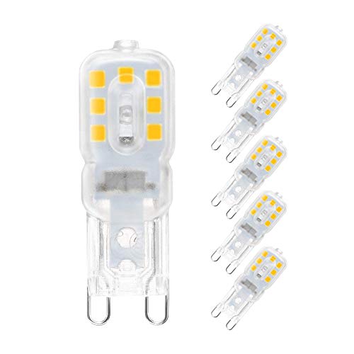 WULUN G9 3W LED Lampe, 14 x 2835 SMD LED, 3000K Warmweiß, 300Lumen, Nicht Dimmbar, Ersatz für 30W G9 Halogenlampen, 220-240V, 6 Stück von WULUN