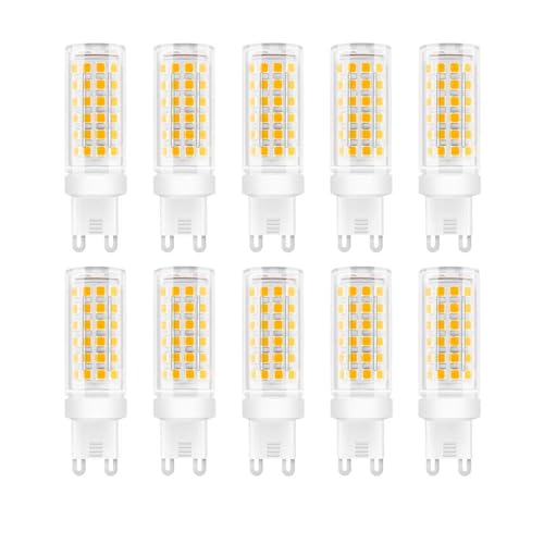 WULUN G9 9W LED Lampe Warmweiß,G9 LED Leuchtmittel Corn Light Bulbs 3000K,10W Enegiesparende LED Glühbirne Warmweiss Ersetzt 85W 90W 95W Halogen Lampe,AC220-240V,10 Pack von WULUN