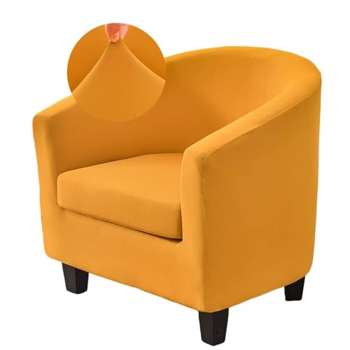WWQQKJ Stretch-Bezug for Chesterfield-Sessel for 1 Sitzer, 2-teilig, einfarbig, rutschfest, for Cocktailsessel mit Sitzbezug for Bar, Wohnzimmer, Schlafzimmer, Club (Color : ORO) von WWQQKJ