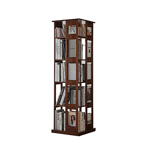 Drehbares Bücherregal, drehbarer Bücherregalturm, um 360° drehbares Bücherregal aus Holz, offenes Regal, für Heimbüro, Wohnzimmer, Arbeitszimmer und Bibliothek von WXQWQX