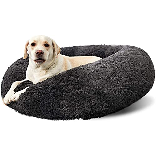 Katzenbett groBe/mittlere/kleine/XXL/XL groBe Hunde ​waschbar Hundebetten Kunstleder Hundebett flauschig Warm halten katzenbett rund Donut Entspannung und Komfort Einfach zu säubern von WXQY