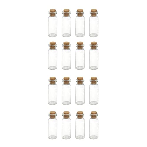 WYAN 16Pcs 10ML kleine Glasflasche,Mini Glasflaschen mit Korken,Luftdichte Flaschen mit Korken,Als Gastgeschenk Hochzeitsdeko Gewürzgläser von WYAN