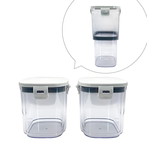 WYAN 2 Pcs Vorratsgläser, Transparentes Vorratsdosen Luftdicht, größenveränderbarer Behälter mit Deckel für die Aufbewahrung zu Hause oder auf Reisen(0.6–1.3L) von WYAN