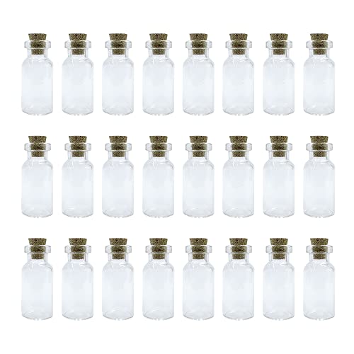 WYAN 24Pcs 3ML kleine Glasflasche,Mini Glasflaschen mit Korken,Luftdichte Flaschen mit Korken,Als Gastgeschenk Hochzeitsdeko Gewürzgläser von WYAN