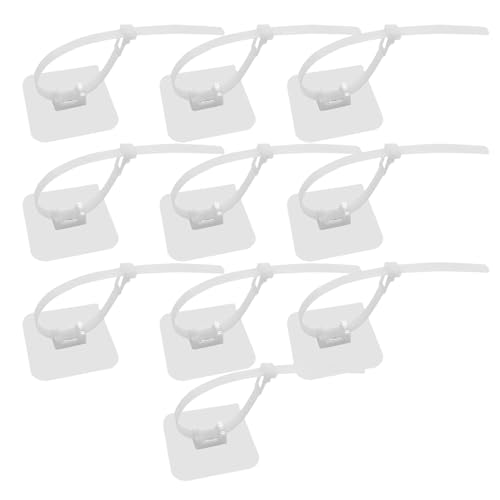 WYAN Selbstklebende Kabelclips-10 Stück Kabelbinderhalter,Verstellbare Kabelschellen, Rohrschellen,für Kabelmanagement Hause und Büro von WYAN