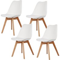 4er Set Design Esszimmerstuhl Kunstleder weiß Polstersessel Loungesessel Stuhl Küche Esszimmer von WYCTIN