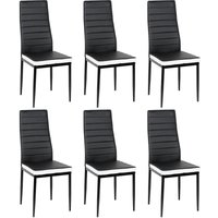 Esszimmerstühle 6er Set, Barstuhl Küchenhocker Kunstleder schwarz+weiß - Wyctin von WYCTIN