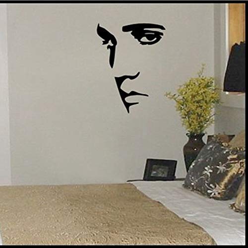 Elvis Presley Vinyl Wandaufkleber Porträt Gesicht Wandkunst Wandtattoos Für Zu Hause Schlafzimmer Dekoration 58X46 Cm von WYFCL