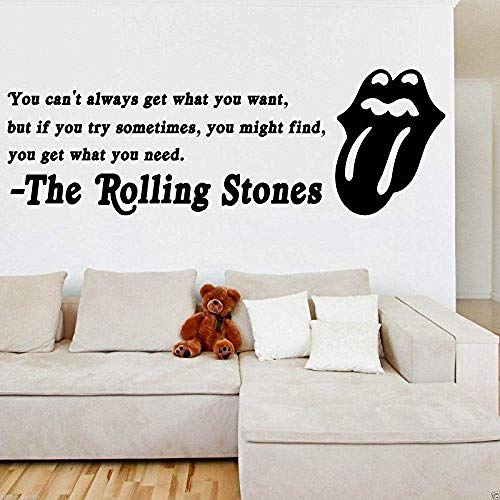 Englische Phrase Wandaufkleber - Sie Können Nicht Immer Bekommen, Was Sie Wollen - Wandtattoo Poster Die Rolling Stones Modedesign Vinyl Aufkleber 45 * 90Cm von WYFCL