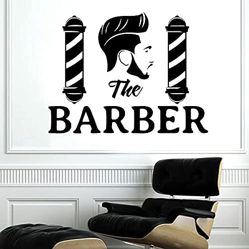Frisur Junge Barbershop Wandaufkleber Vinyl Aufkleber Barbershop Logo Selbstklebende Wandtapete 75X57 Cm von WYFCL