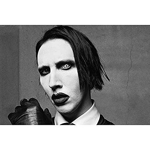 Runder Diamant-Diamant-Rocker Emperor: Marilyn Manson besticktes Kreuzstichmosaik voller Harzdiamantdekoration30*40cm/40 * 50cm von WYFCL