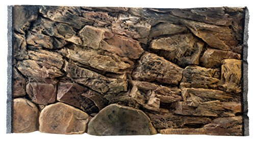 WYSKONT Aquarium Rückwand 3D Lesbos - Aquarium Hintergrund - Aquarium Zubehoer - Hintergrund - Aquarium Deko - 97x54 cm - braune Farbe - Aquarium Groß von WYSKONT