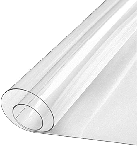 Bodenschutzmatte,PVC Kunststoff Tischdecken,Haushalt Transparent PVC Tischdecke Tischmatte Schreibtisch Tischfolie Schutzfolie Tischschutz Matte Wasserdicht 0.5mm (Size: 90x180cm/35.43x70.87in) von WZRIOP