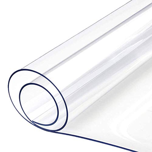 WZRIOP Tischdecke Gegen Verschmutzung, Transparente PVC Folie Schutzfolie Tischdecke 0.5 Mm, Robust, Reissfest, Für Den Kontakt Mit Lebensmitteln Geeignet von WZRIOP