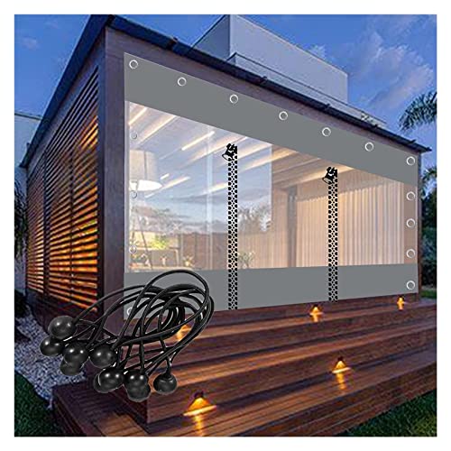 WZYJLyds Outdoor-Vorhang mit Reißverschluss Wasserdicht Transparent Plane Gartenpavillon 0,5mm Seitenwände Aus PVC-Plane, für Pergola, Terrasse (Farbe : LxH, Größe : 300x230cm(9.8 * 7.5ft)) von WZYJLyds