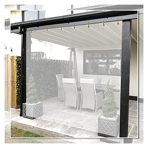 WZYJLyds Plane Durchsichtig mit Ösen, Outdoor PVC Trennvorhänge Planenvorhänge für Pavillons Pergola Balkone Gärten Klar Seitenteile Wetterfeste Plane (Farbe : Clear, Größe : 2x5m) von WZYJLyds