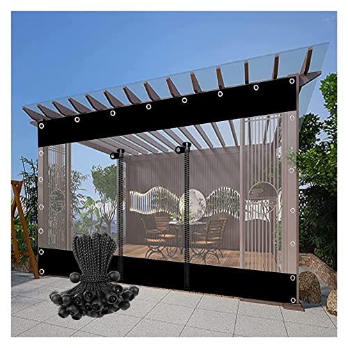 WZYJLyds Transparenter Wasserdichter Vorhang mit Rolltor 0,5mm PVC Plane mit Ösen Seitenverkleidung für Den Außenbereich, Pergola, Pavillon, Veranda von WZYJLyds