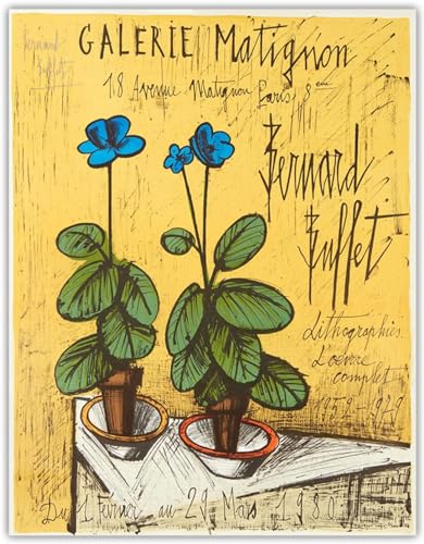 Bernard Buffet Poster und Drucke Zusammenfassung Blaue Blumen Wandmalerei Berner Buffet Ölmaler Haus dekoriert Schönheit Gemälde 60x80cm ohne Rahmen von Waeta Rnvzx