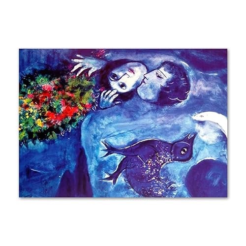 Berühmte Marc Chagall Poster Abstrakter Liebhaber Blume Wandkunst Marc Chagall Leinwand Gemälde Marc Chagall Drucke Home Decor Bilder 50x70cmx1 Kein Rahmen von Waeta Rnvzx