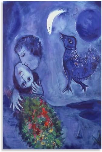 Waeta Rnvzx Berühmte Marc Chagall Poster Marc Chagall Wandkunst Liebhaber Blumen Leinwand Gemälde Marc Chagall Drucke für Zimmer Wohnkultur Bilder 50x70cm Kein Rahmen von Waeta Rnvzx