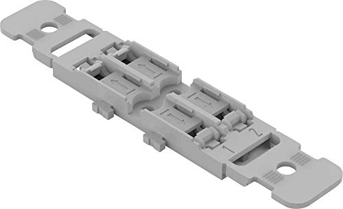 WAGO Befestigungsadapter 221-2502 | Befestigungs-Adapter mit Zugentlastung der Serie 221, 2-fach für Durchgangsverbinder mit Hebel, 5 Stück, für Schraubbefestigung, grau von WAGO