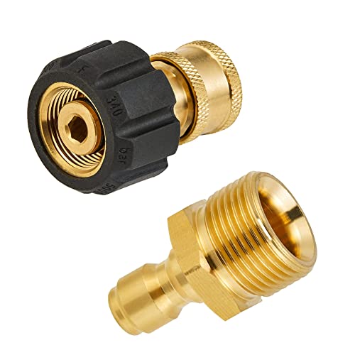 Waiecnksa High Pressure Washer Adapter Set Quick Connect Kits for Snow Foam M22 to 1/4inch Quick Connect, 5000 von Waiecnksa