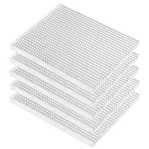 Aluminium-Kühlkörper,5 Stück Heat Sink Diffusion Cooling Fins CPU Ultradünne Heatsink Waerme für Transistor Halbleiter Kühler,100 x 80 x 7 mm von Wakects