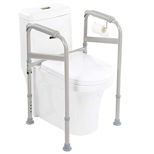 Wakects Sicherheitsgestelle für Toiletten,Toilettengestell Höhenverstellbar 65-86CM WC-Aufstehhilfe Handlauf Behinderte Haltehilfe Badezimmer Stützgriff Halteschiene von Wakects