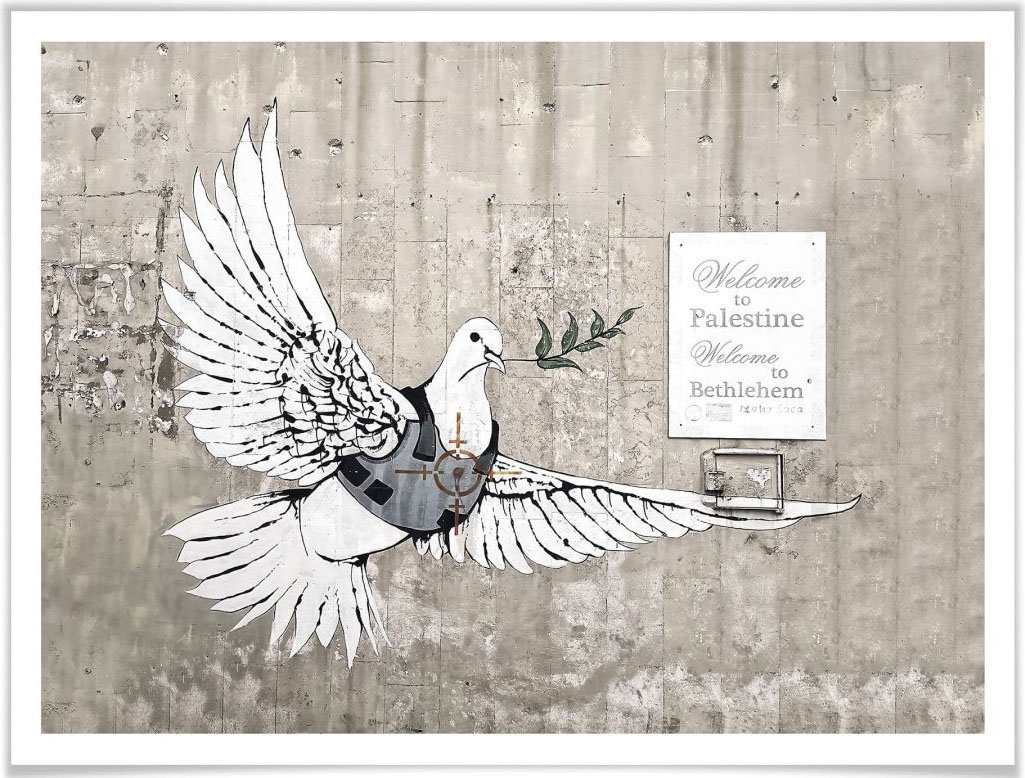 Wall-Art Poster Graffiti Bilder Die Friedenstaube, Vögel (1 St), Poster ohne Bilderrahmen von Wall-Art