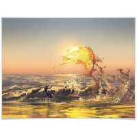 Wall-Art Poster "Sonnenuntergang Wellen Surfer", Sonnenuntergang, (1 St.), Poster ohne Bilderrahmen von Wall-Art