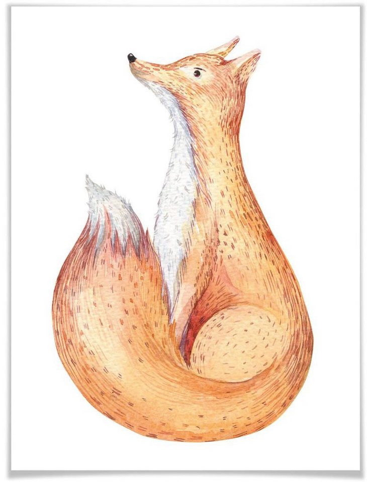 Wall-Art Poster Waldtiere Fuchs, Tiere (1 St), Poster ohne Bilderrahmen von Wall-Art