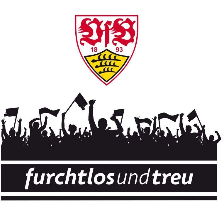 Wall-Art Wandtattoo VfB Stuttgart Fans mit Logo (1 St), selbstklebend, entfernbar von Wall-Art