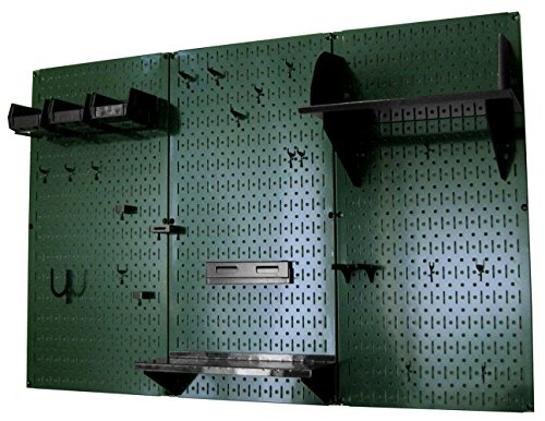 Stecktafel-Organizer, Wandsteuerung, 1,2 m, Metall-Stecktafel, Standard-Werkzeug-Aufbewahrungs-Set mit grünem Werkzeugbrett und schwarzem Zubehör von Wall Control